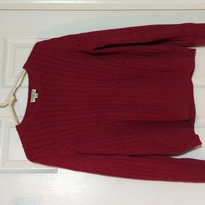 🔥Cable crew neck sweater PXL red St John's Bay